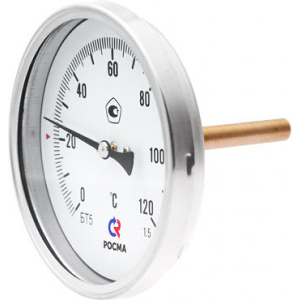 Термометр биметалл.80 мм 0-120С L= 46 осевой