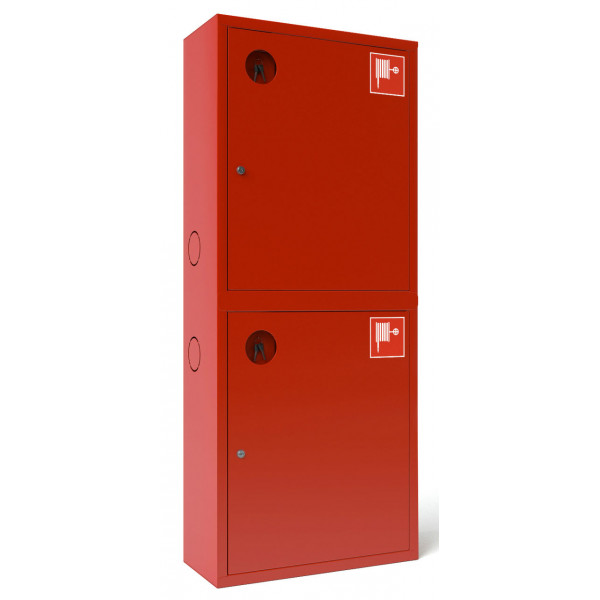 Шкаф для пожарного крана ШМП-320НЗК навесной, закрытый, красный 540х1300х230 мм
