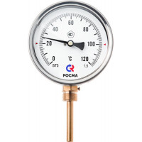 Термометр биметалл.100 мм 0-200С L= 46, шток радиал., G1/2, кл. 1,5